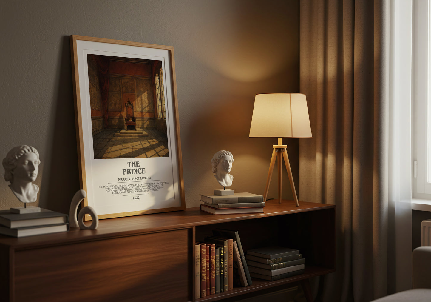 The Prince bookish book poster framed on wall – philosophy wall art