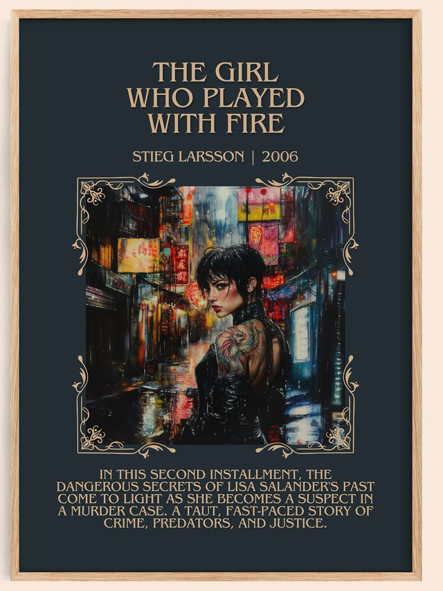 The Girl Who Played with Fire Minimalist Book Poster by Stieg Larsson