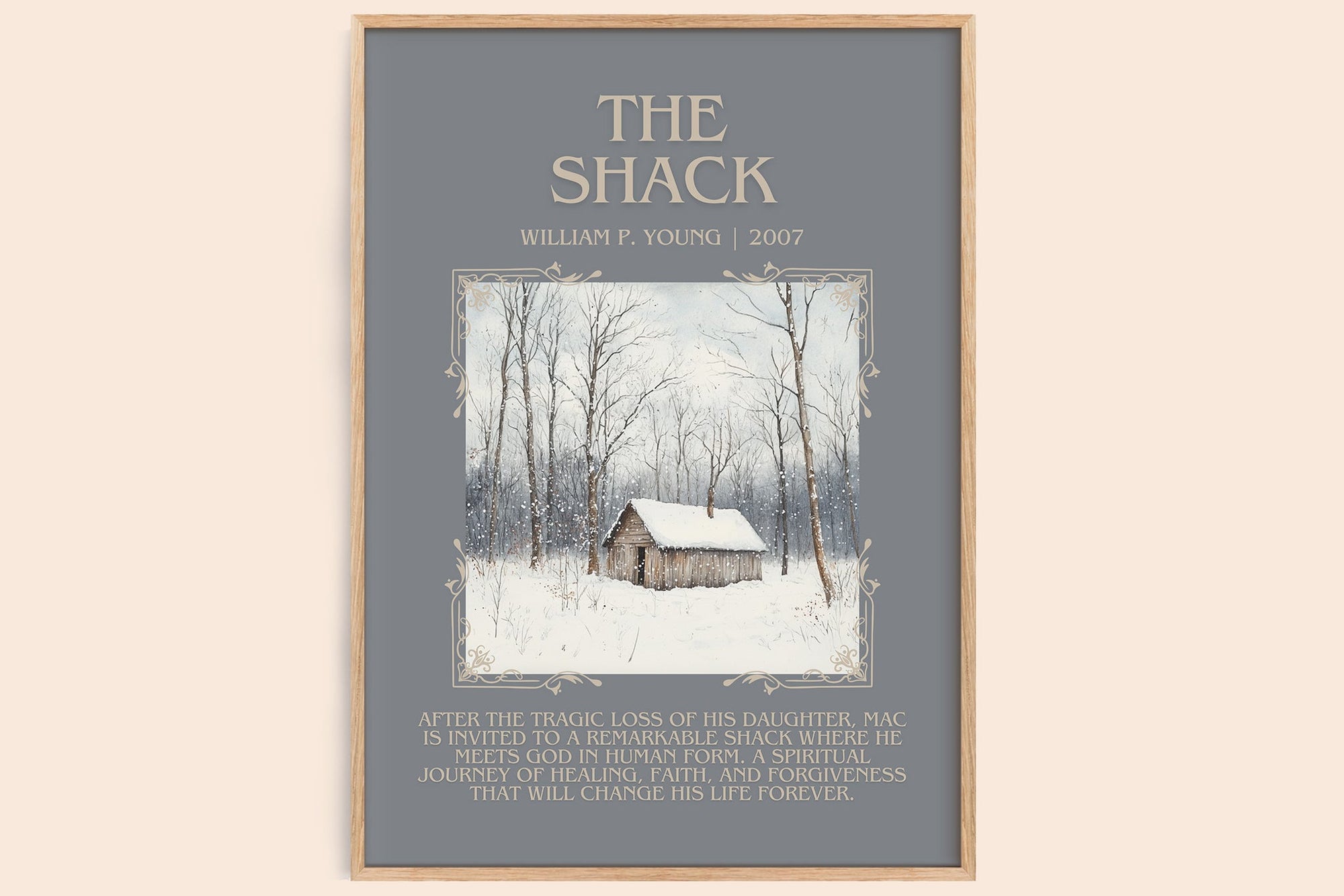 The Shack minimalist book poster by William P. Young – framed literary art print