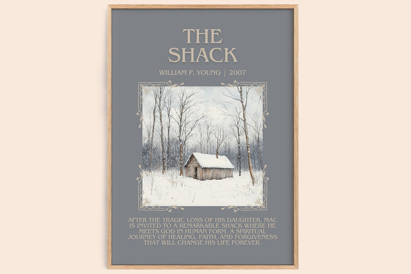 The Shack minimalist book poster by William P. Young – framed literary art print