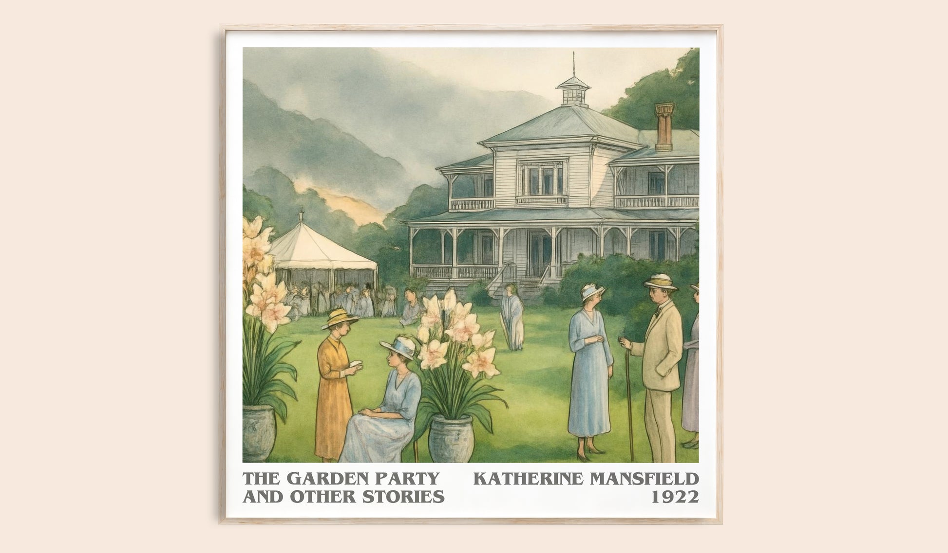 The Garden Party And Other Stories literary book poster by Katherine Mansfield – framed literary art print