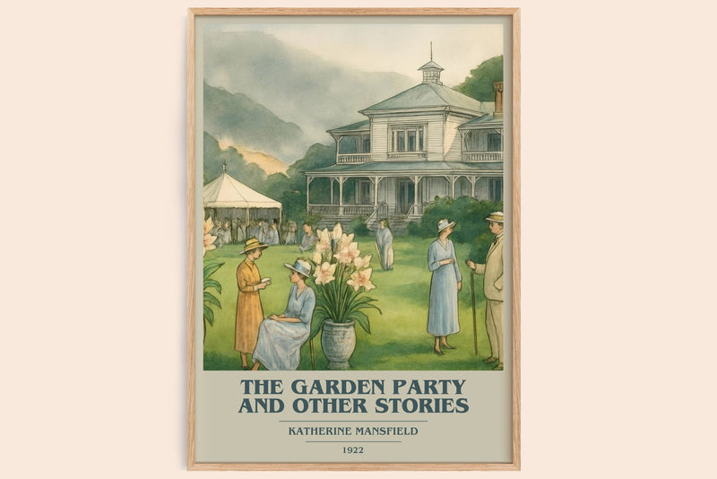 The Garden Party And Other Stories book cover book poster by Katherine Mansfield – framed literary art print