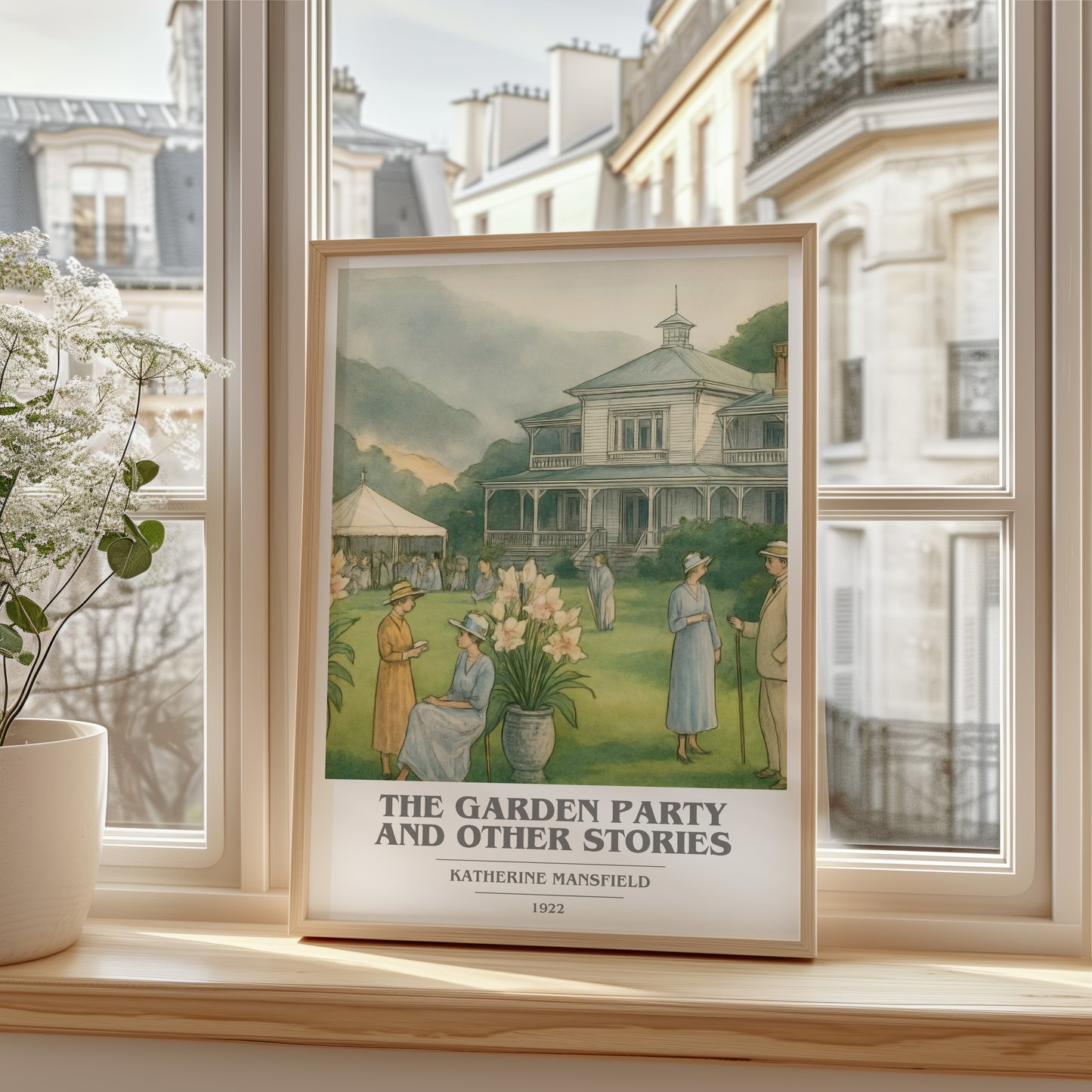 The Garden Party And Other Stories book cover poster colour and style options – Katherine Mansfield book art