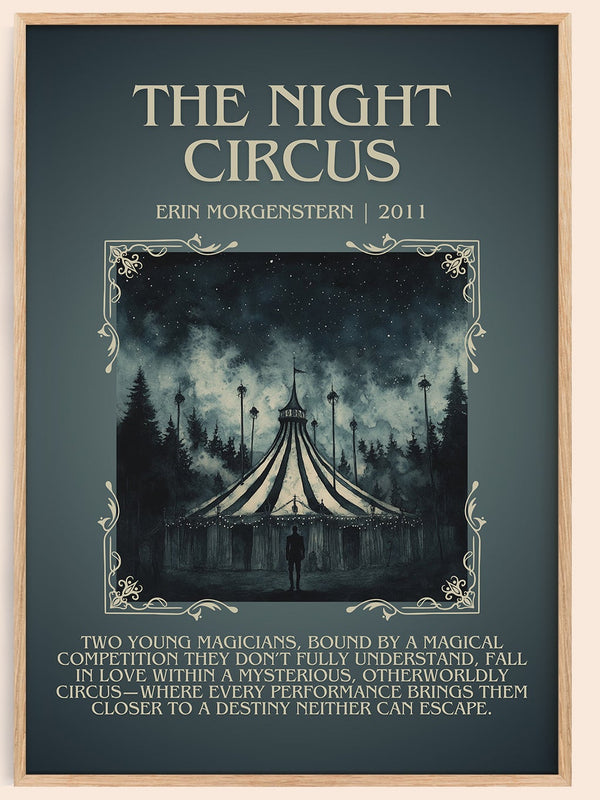 The Night Circus minimalist book poster by Erin Morgenstern – framed literary art print