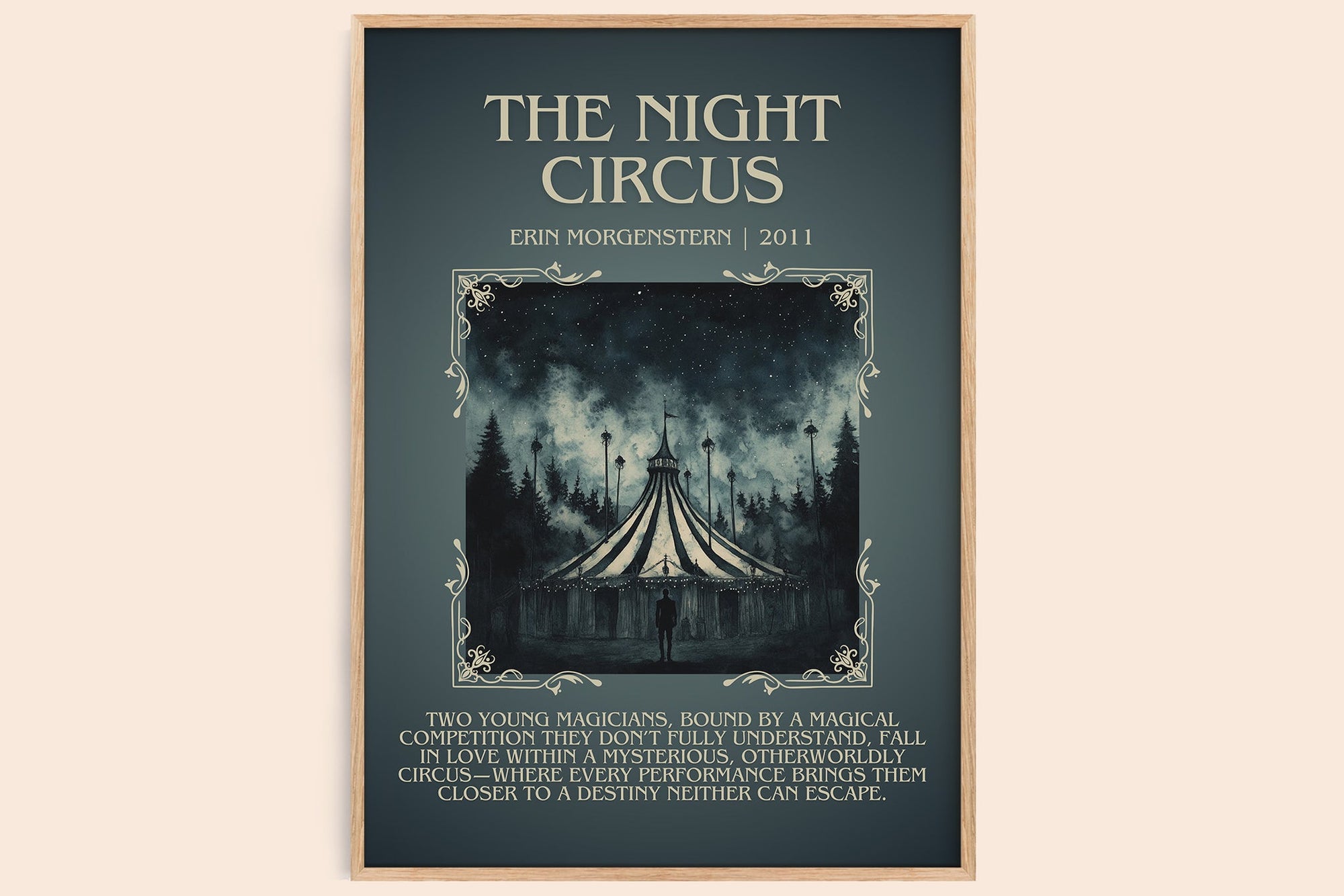 The Night Circus minimalist book poster by Erin Morgenstern – framed literary art print
