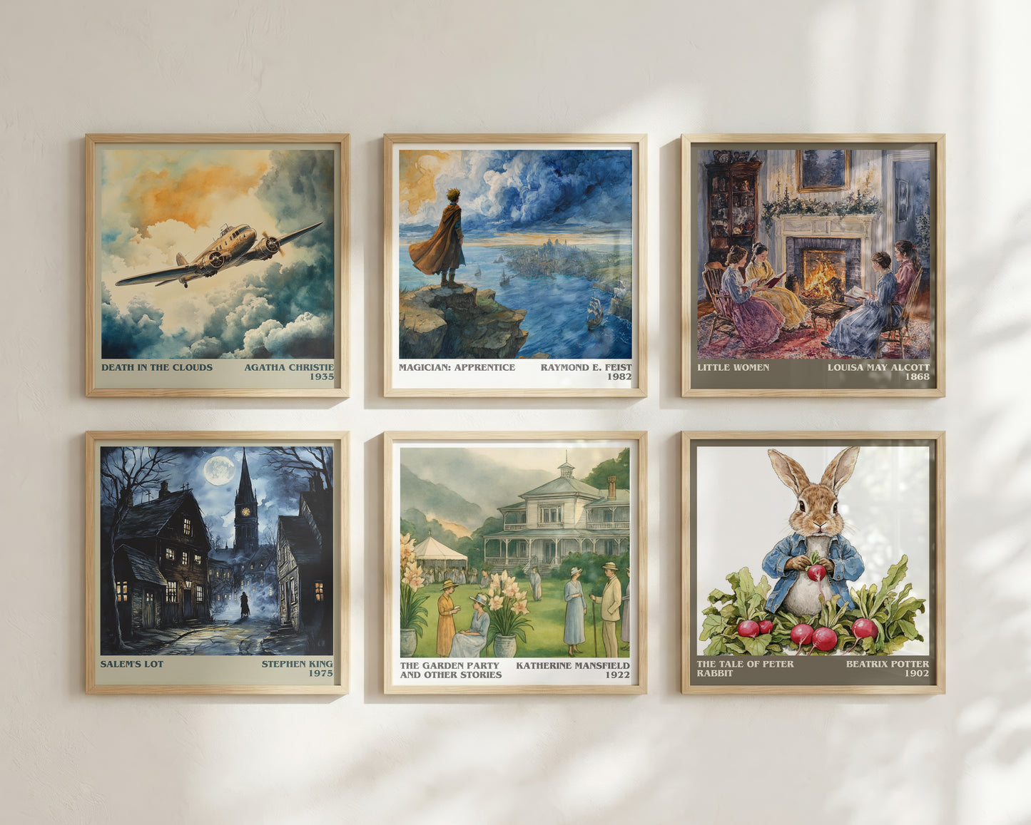The Garden Party And Other Stories literary print framed by window – literary home decor