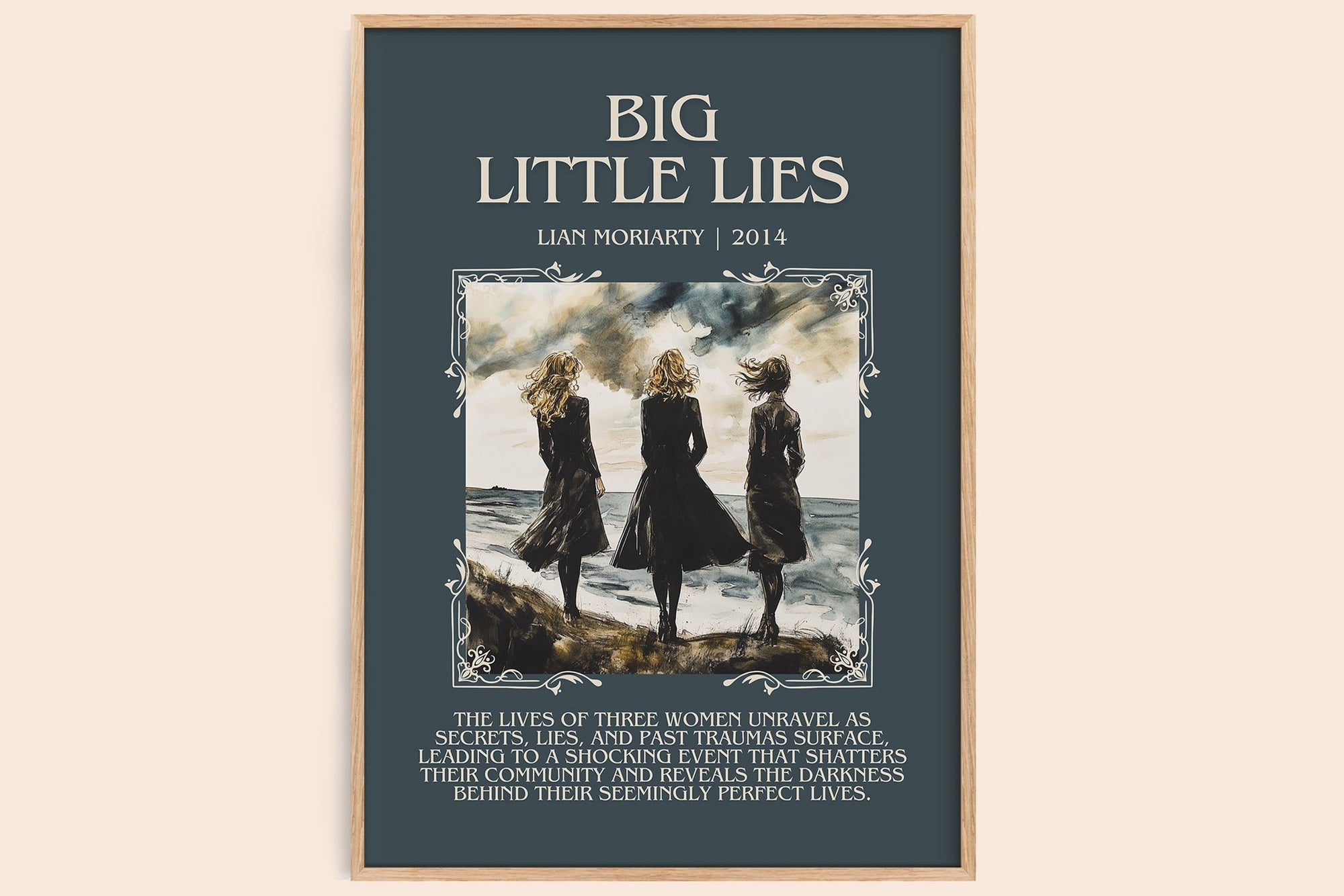 Big Little Lies minimalist book poster by Lian Moriarty – framed literary art print