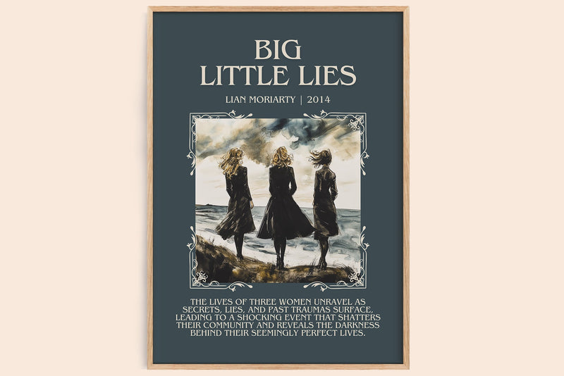Big Little Lies minimalist book poster by Lian Moriarty – framed literary art print