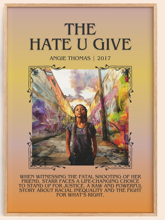 The Hate U Give Minimalist Book Poster by Angie Thomas