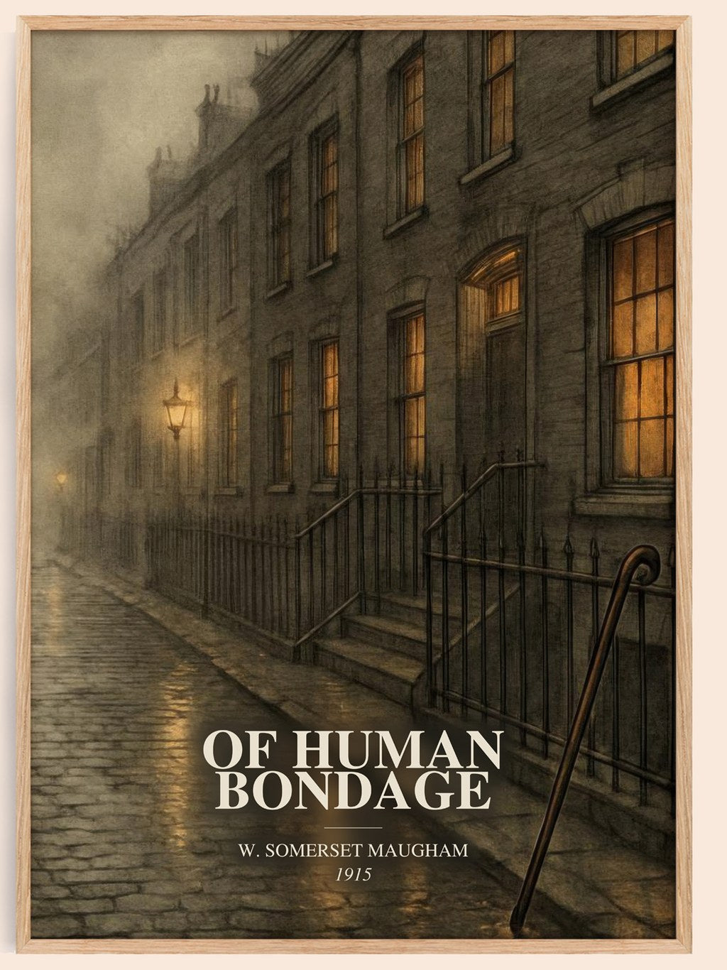 Of Human Bondage watercolour book poster by W. Somerset Maugham – framed literary art print