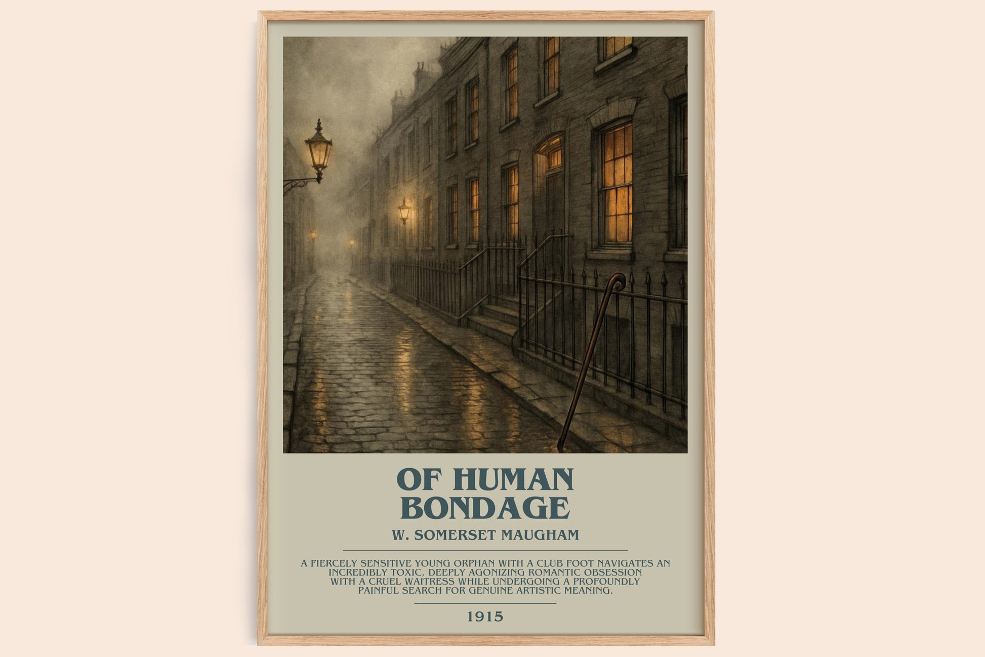 Of Human Bondage bookish book poster by W. Somerset Maugham – framed literary art print