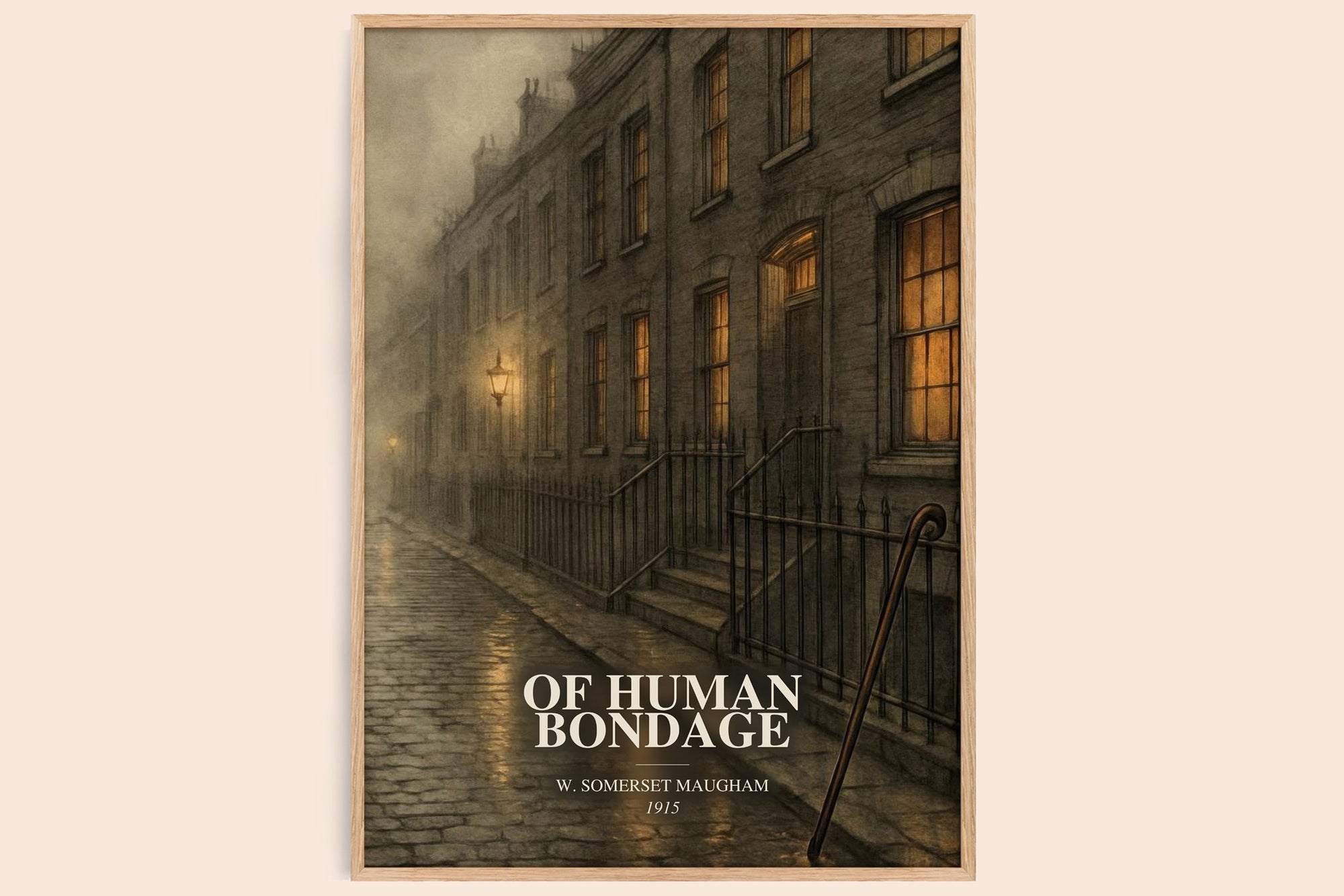 Of Human Bondage watercolour book poster by W. Somerset Maugham – framed literary art print