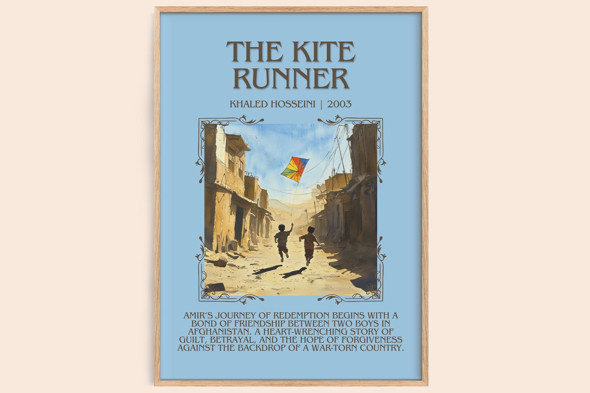 The Kite Runner Minimalist Book Poster by Khaled Hosseini