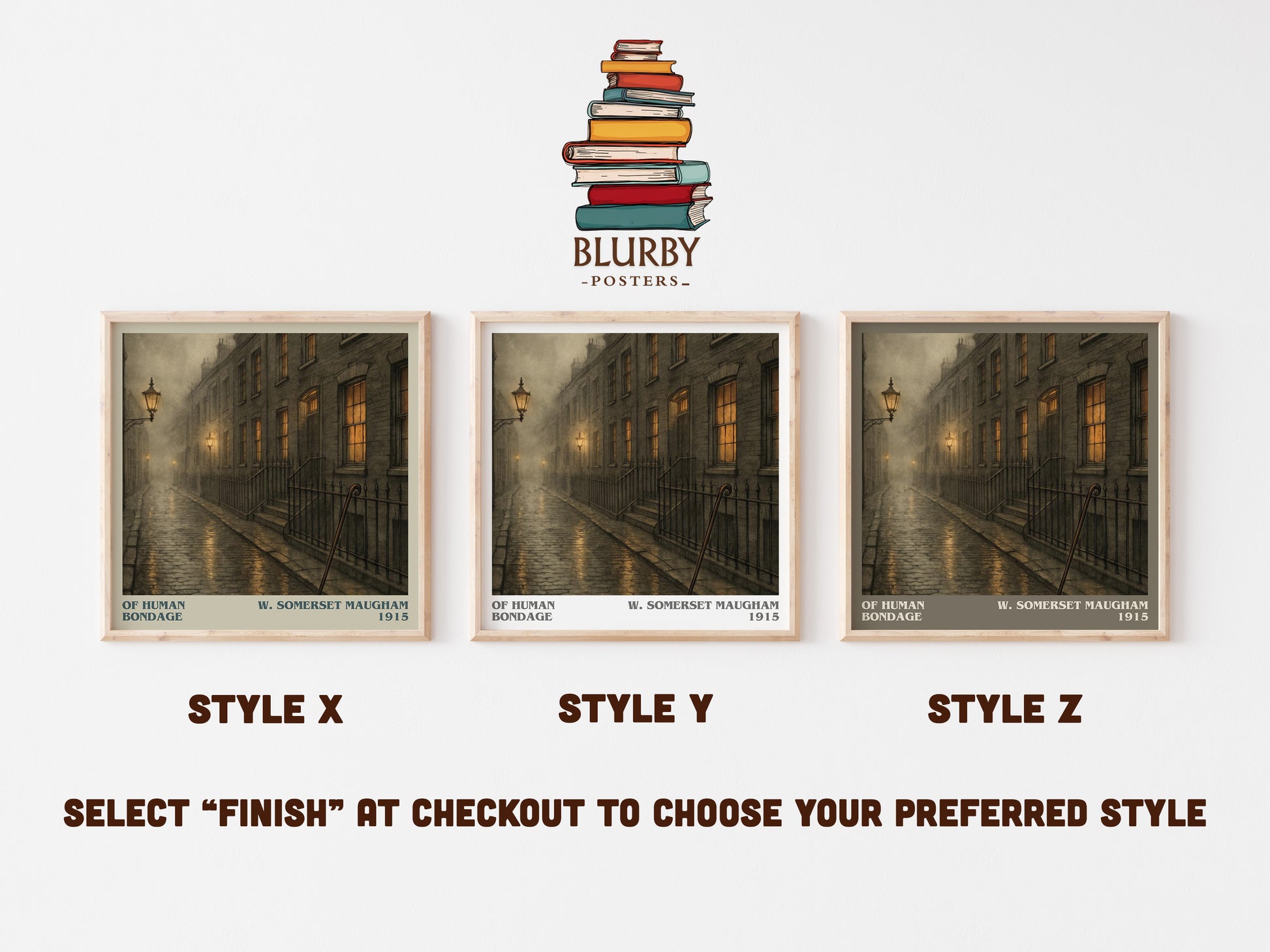 Of Human Bondage literary print in frame leaning in hallway – coming of age wall art