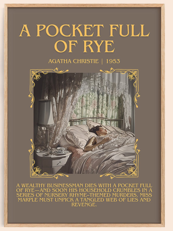 A Pocket Full of Rye minimalist book poster by Agatha Christie – framed literary art print