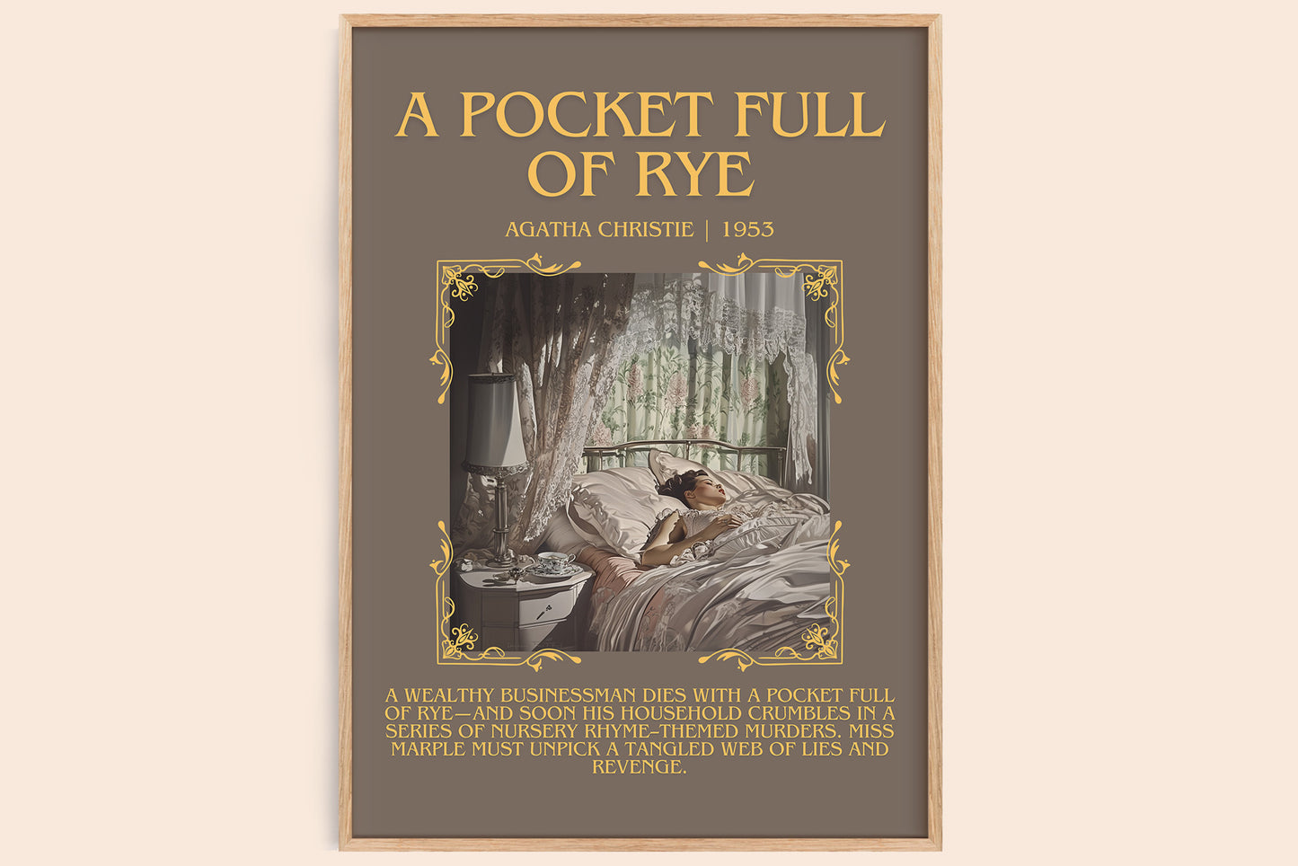 A Pocket Full of Rye minimalist book poster by Agatha Christie – framed literary art print