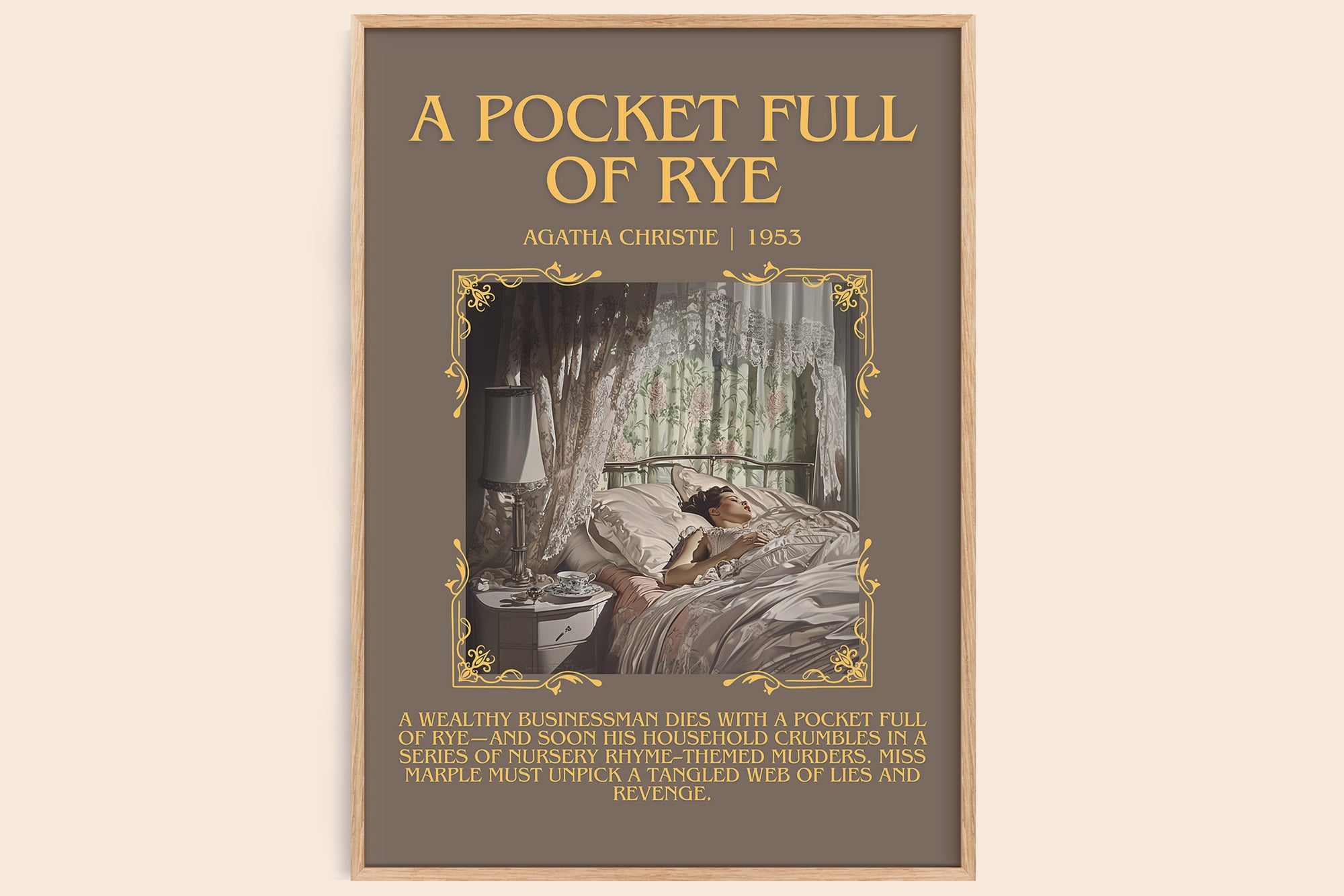 A Pocket Full of Rye minimalist book poster by Agatha Christie – framed literary art print