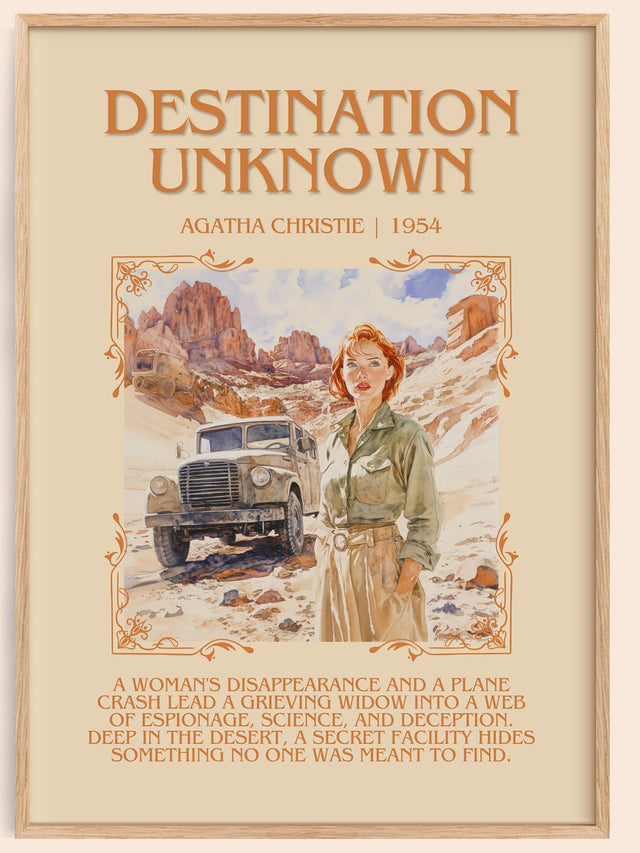 Destination Unknown Minimalist Book Poster by Agatha Christie