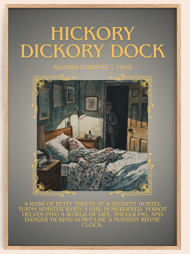 Hickory Dickory Dock Minimalist Book Poster by Agatha Christie