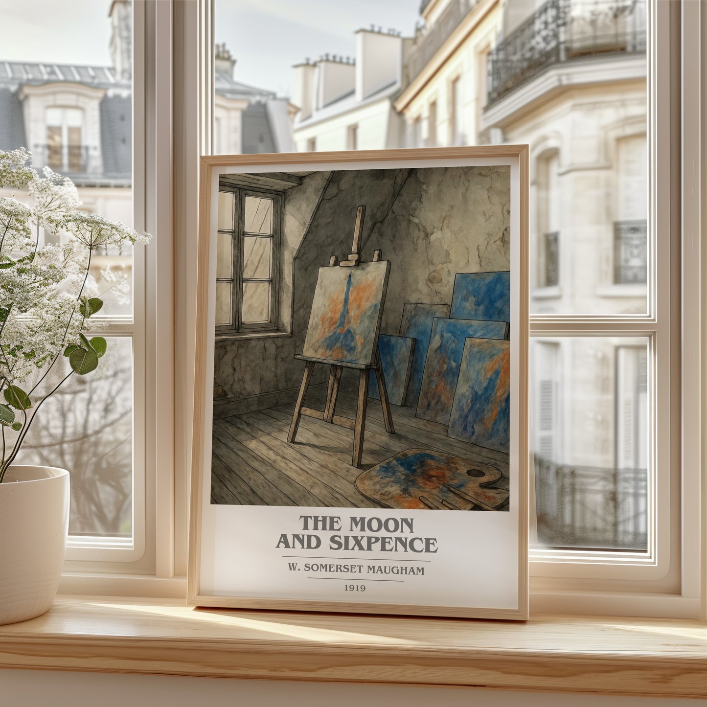 The Moon And Sixpence book cover poster colour and style options – W. Somerset Maugham book art
