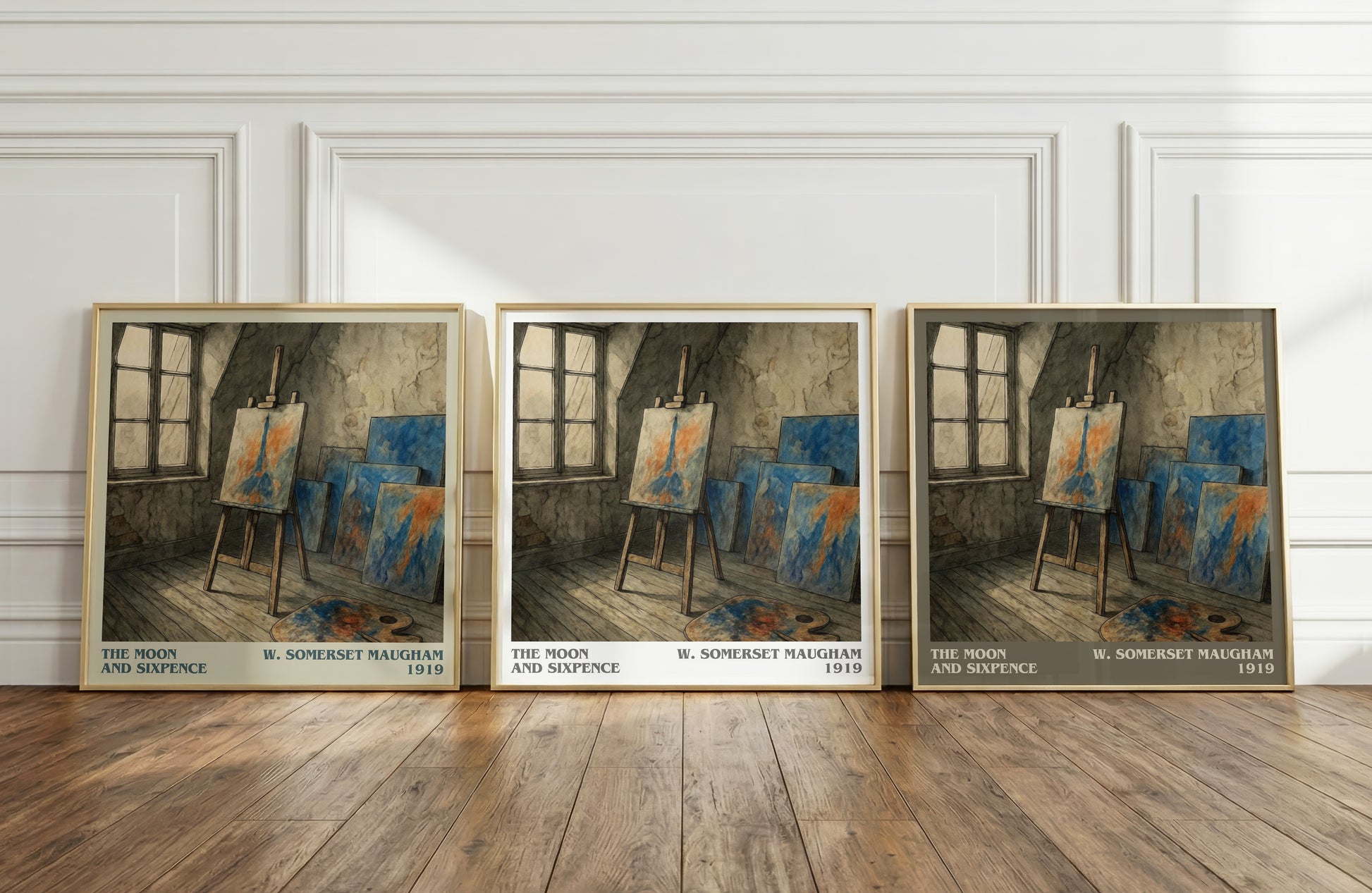 The Moon And Sixpence literary art print colour and style options – W. Somerset Maugham book art
