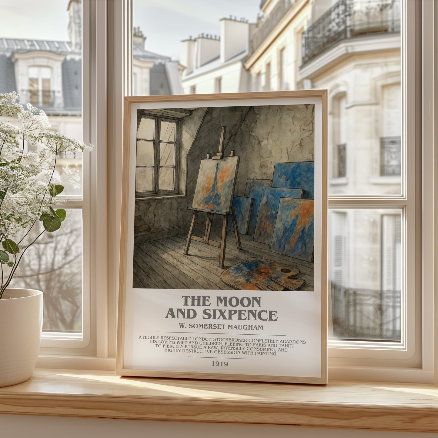 The Moon And Sixpence bookish poster colour and style options – W. Somerset Maugham book art