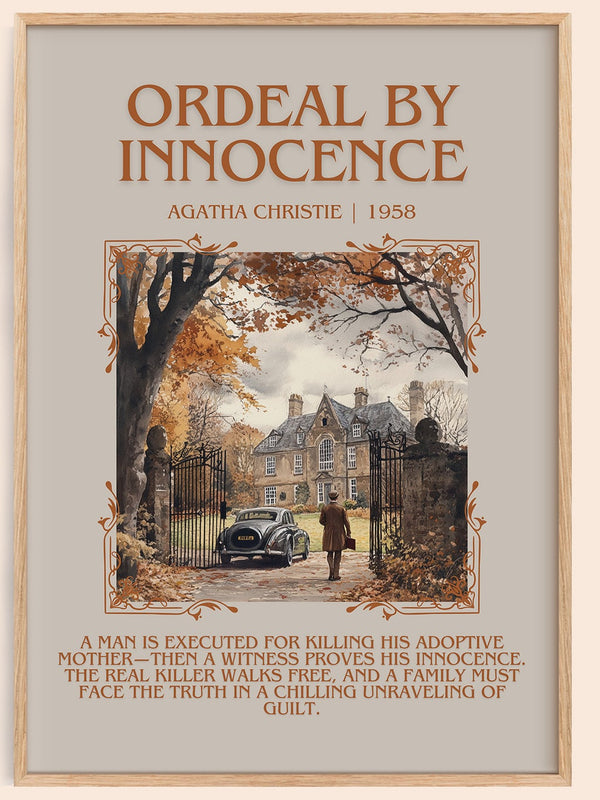 Ordeal by Innocence minimalist book poster by Agatha Christie – framed literary art print