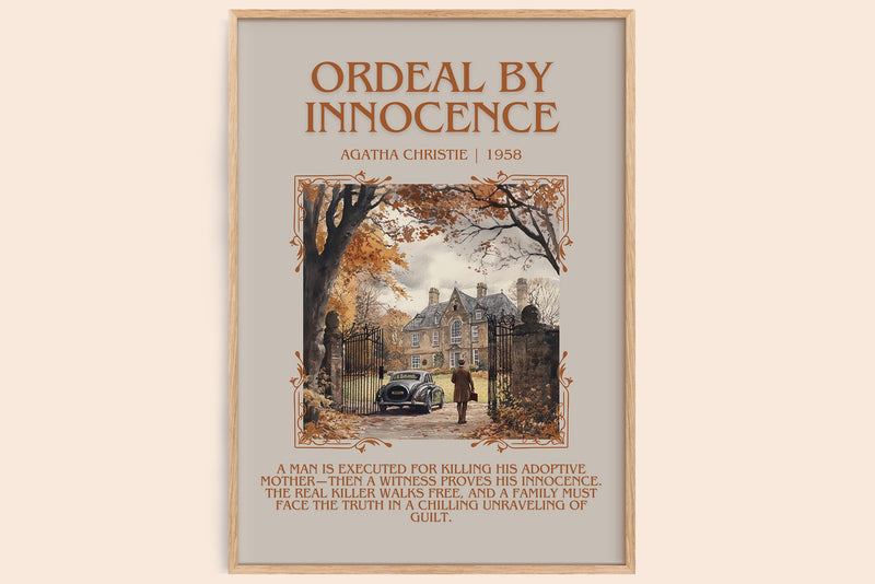Ordeal by Innocence minimalist book poster by Agatha Christie – framed literary art print