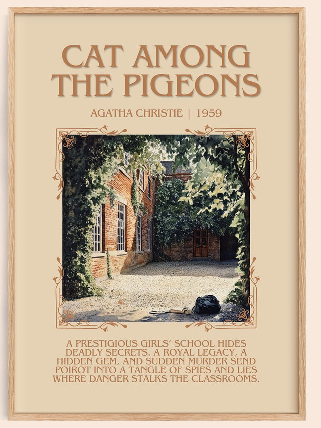 Cat Among the Pigeons Minimalist Book Poster by Agatha Christie