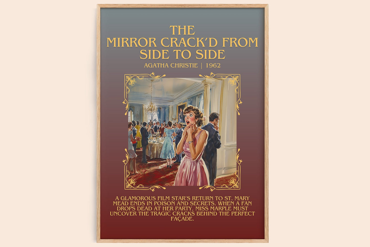 The Mirror Crack'd from Side to Side minimalist book poster by Agatha Christie – framed literary art print