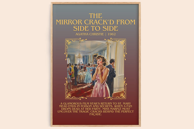The Mirror Crack'd from Side to Side minimalist book poster by Agatha Christie – framed literary art print