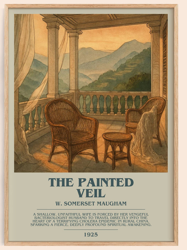 The Painted Veil bookish book poster by W. Somerset Maugham – framed literary art print