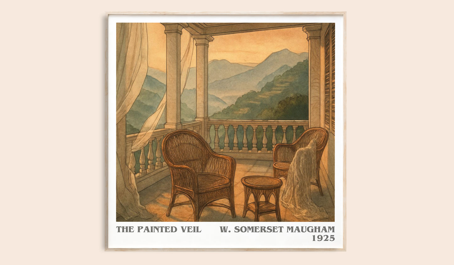The Painted Veil literary book poster by W. Somerset Maugham – framed literary art print