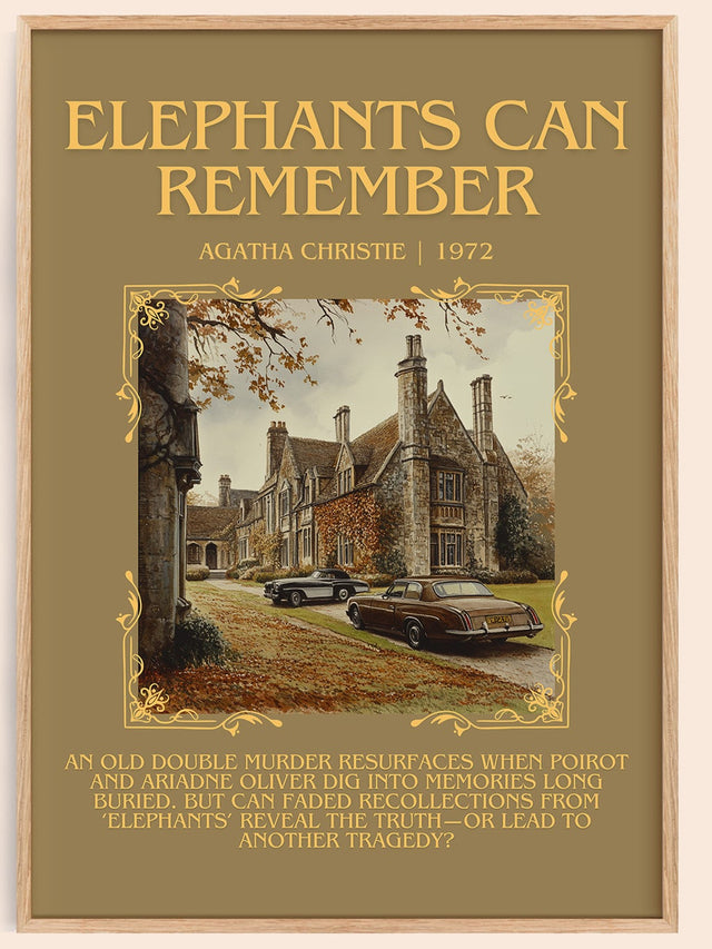 Elephants Can Remember Minimalist Book Poster by AGATHA CHRISTIE