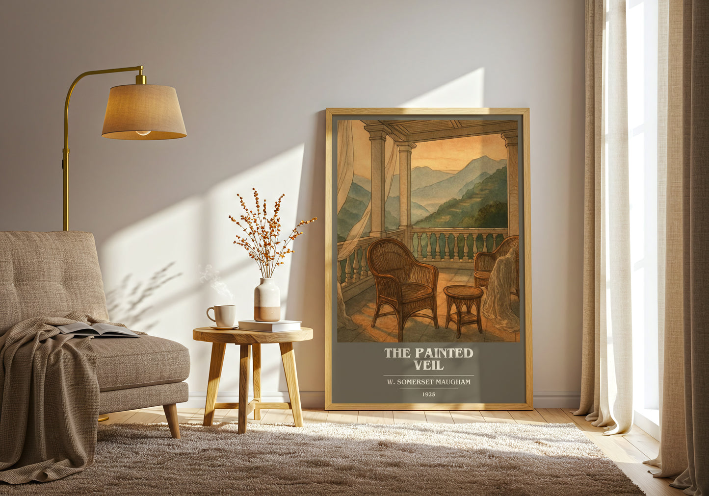 The Painted Veil book cover print on bookshelf – W. Somerset Maugham fan gift