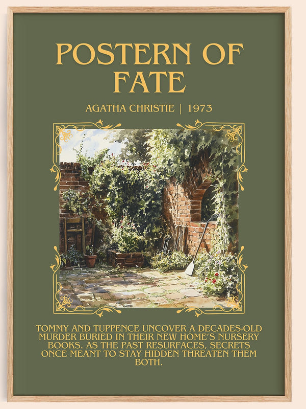 Postern of Fate minimalist book poster by Agatha Christie – framed literary art print