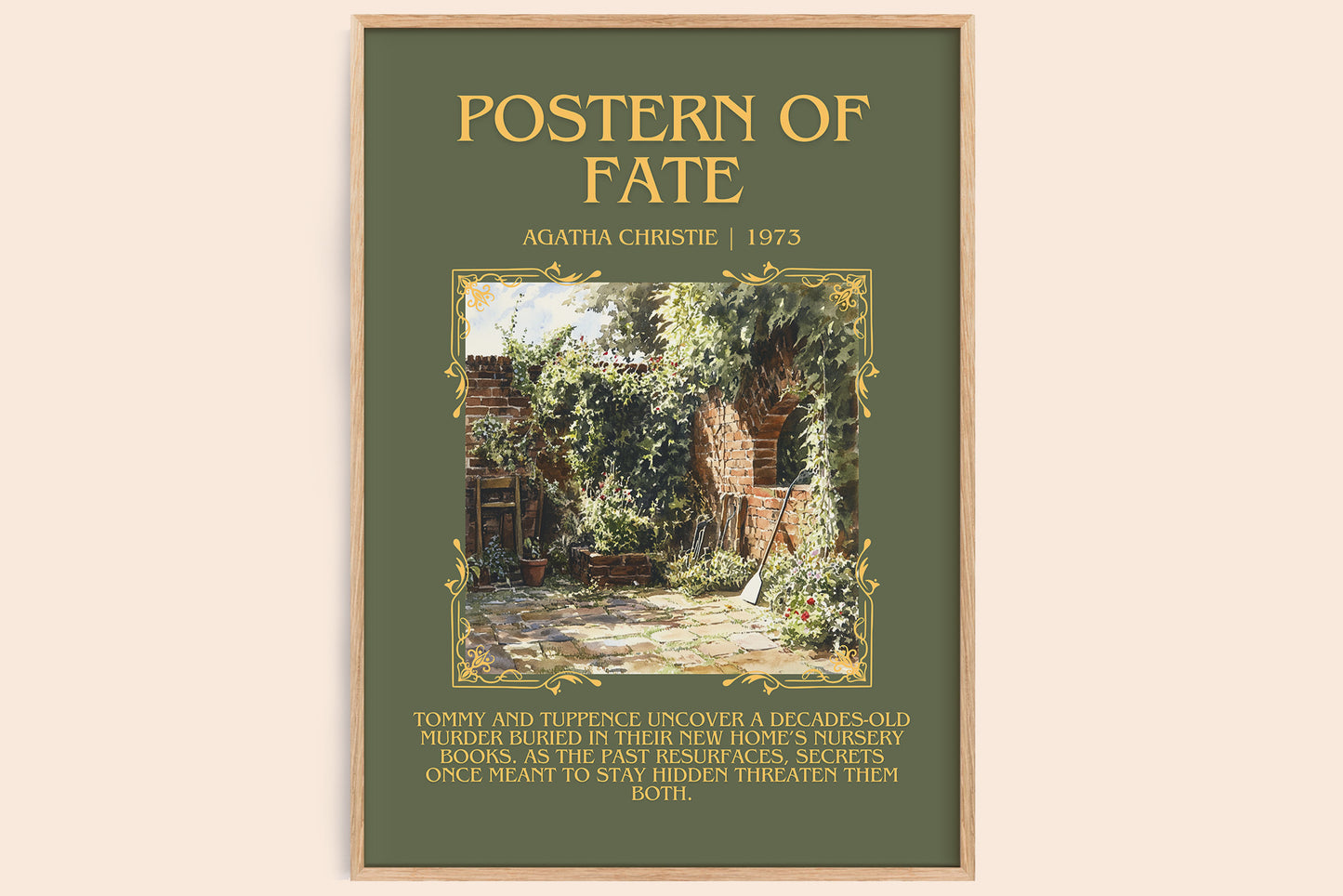 Postern of Fate minimalist book poster by Agatha Christie – framed literary art print
