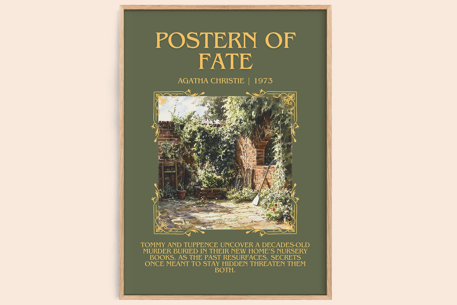 Postern of Fate minimalist book poster by Agatha Christie – framed literary art print