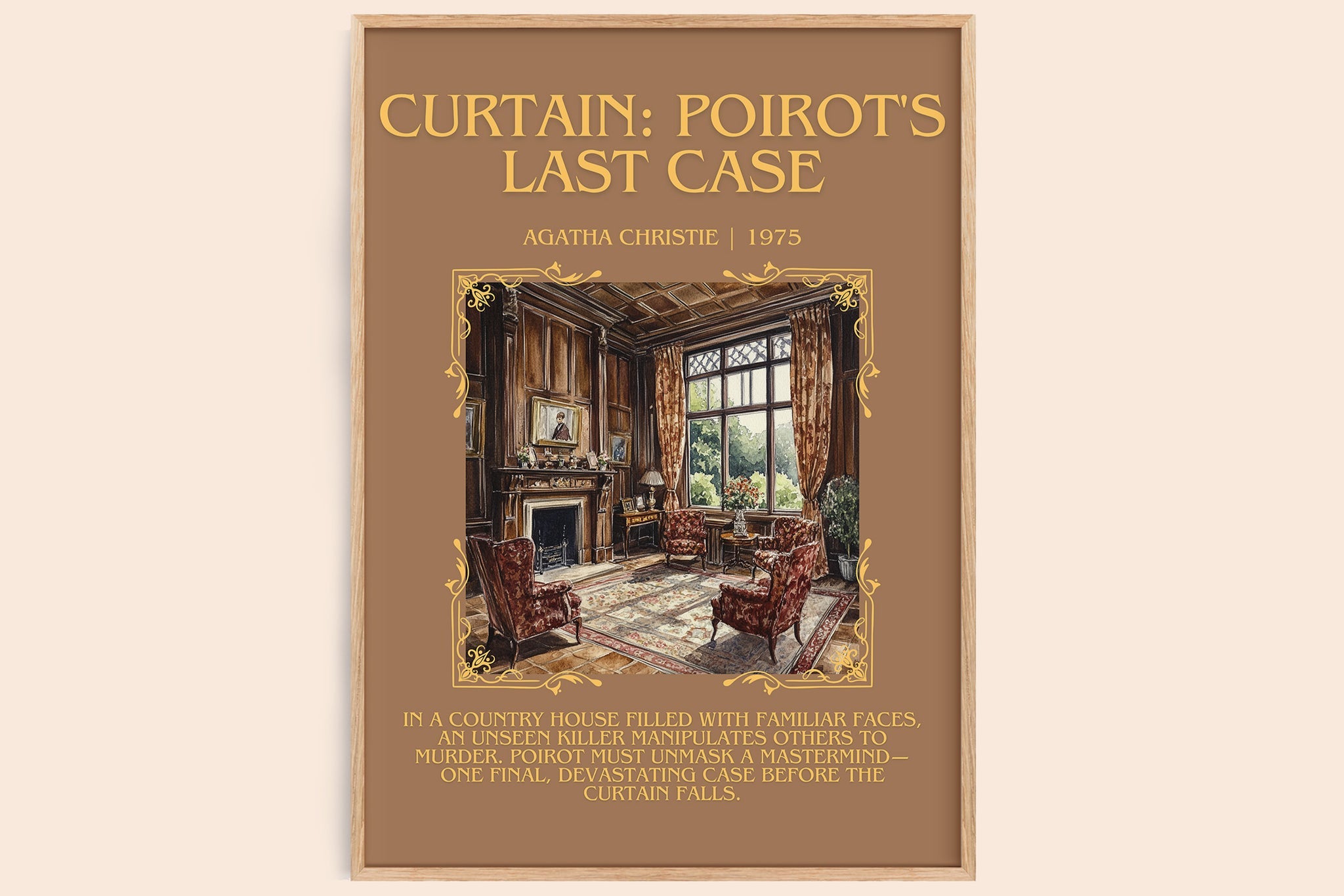 Curtain: Poirot's Last Case Minimalist Book Poster by Agatha Christie