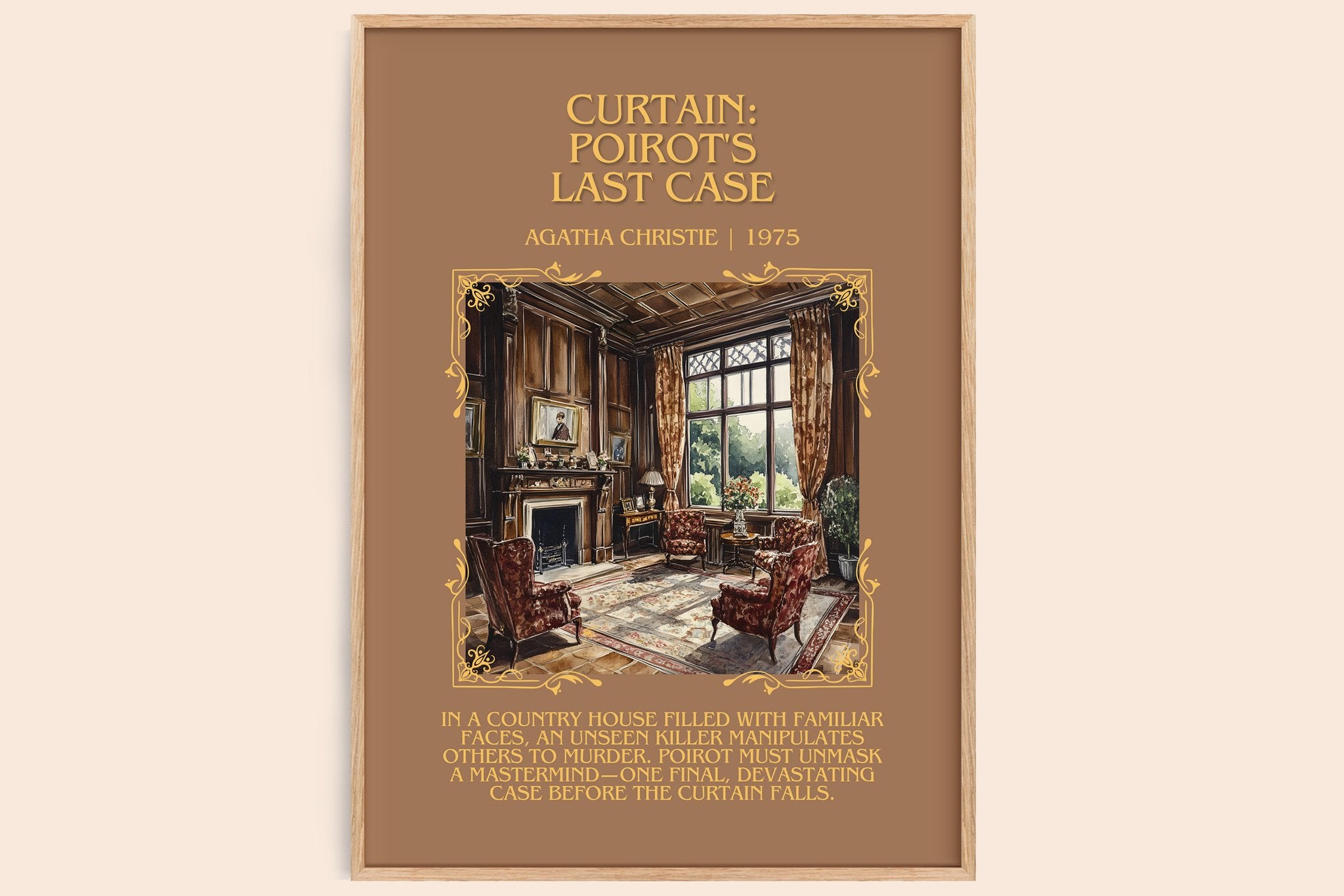 Curtain: Poirot's Last Case Minimalist Book Poster by Agatha Christie
