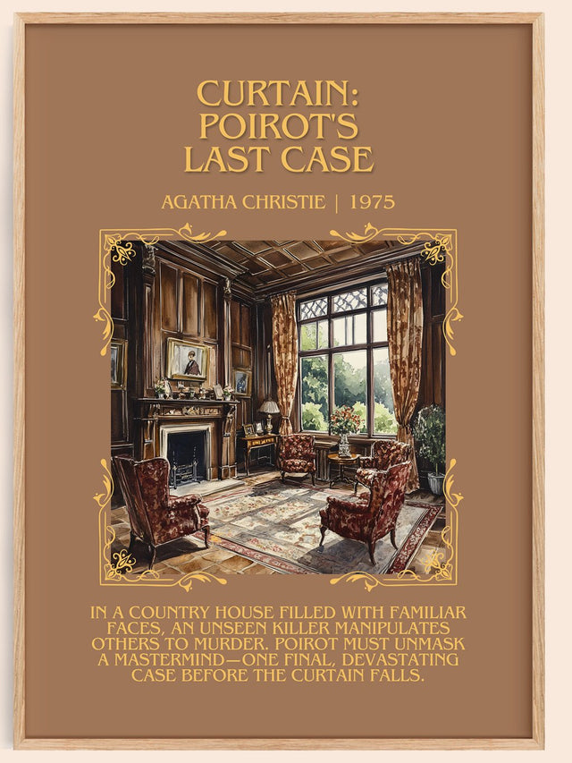 Curtain: Poirot's Last Case Minimalist Book Poster by Agatha Christie