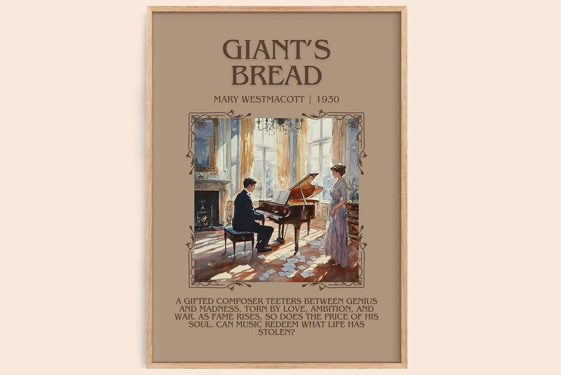 Giant’s Bread minimalist book poster by Mary Westmacott – framed literary art print