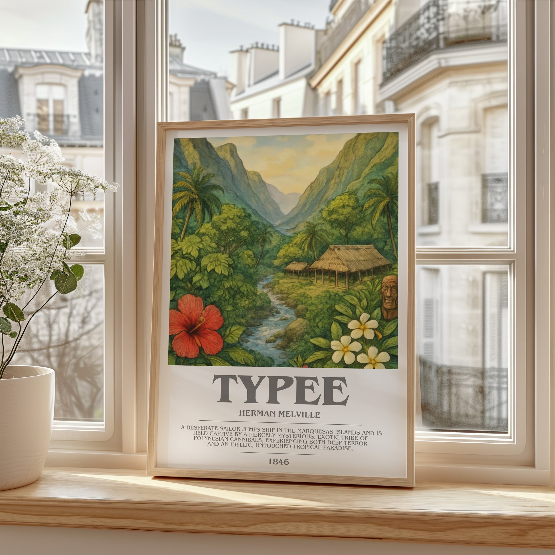 Typee bookish poster colour and style options – Herman Melville book art