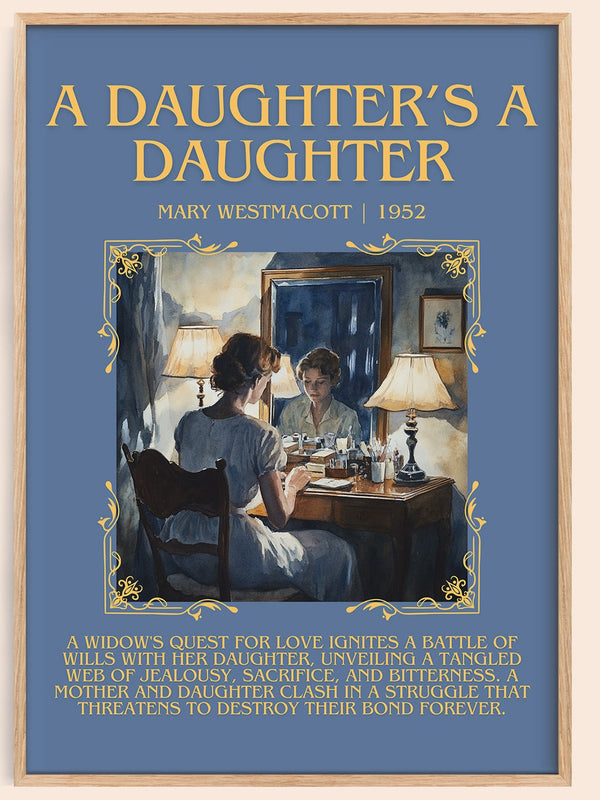 A Daughter's a Daughter minimalist book poster by Mary Westmacott – framed literary art print