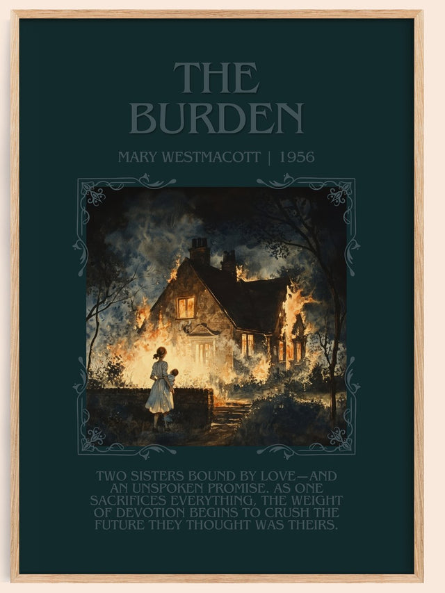 The Burden Minimalist Book Poster by Mary Westmacott