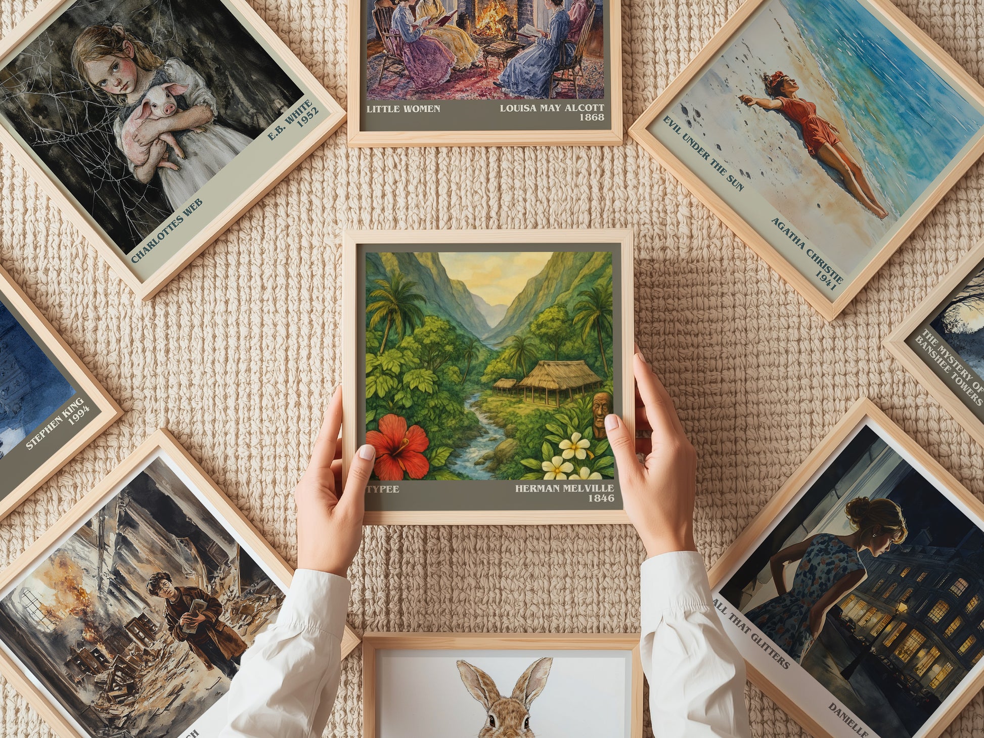 Typee literary book poster framed on wall – adventure wall art