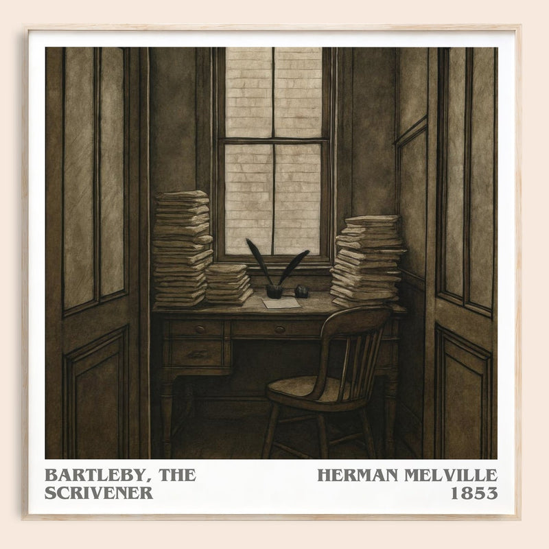 Bartleby, The Scrivener literary book poster by Herman Melville – framed literary art print