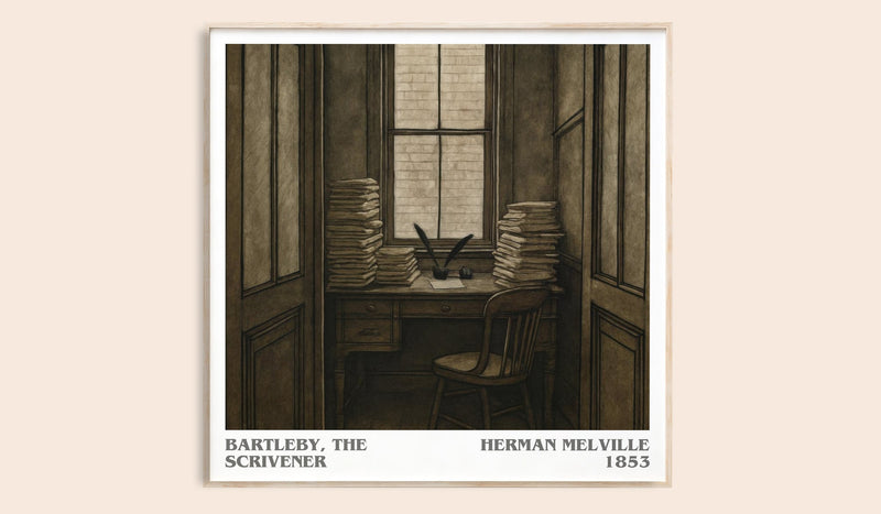 Bartleby, The Scrivener literary book poster by Herman Melville – framed literary art print