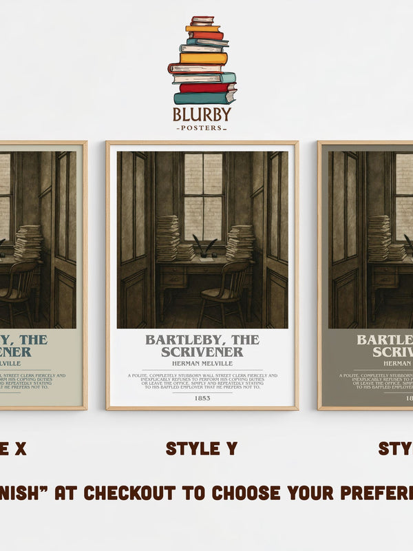 Bartleby, The Scrivener bookish print in frame leaning in hallway – literary wall art