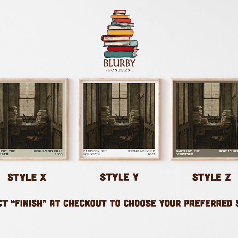 Bartleby, The Scrivener literary print in frame leaning in hallway – literary wall art